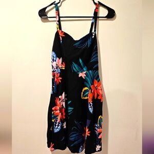 Old Navy Black Floral Sun Dress Size XSMALL